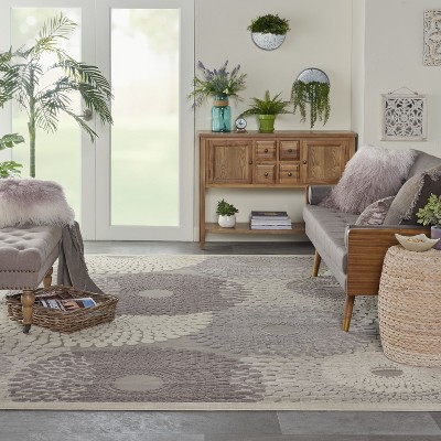 Extra Large Handmade Gray Synthetic Reversible Area Rug