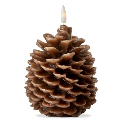TAG Pinecone Led Candle Brown