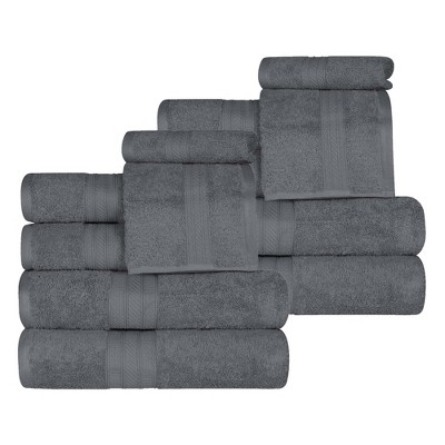 Cotton Plush Highly-Absorbent Heavyweight Luxury 12 Piece Assorted Towel Set by Blue Nile Mills