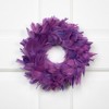 Northlight Layered Feather Christmas Wreath - 10" - Purple - Unlit - 2 of 4