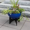 ACHLA Designs 20" Wide Planter Bowl Galvanized Steel with Black Wrought Iron Norma Plant Stand French Blue - 3 of 4