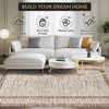 Modern Geometric Bordered Area Rug Non Slip Non Shedding Rug Soft Low Pile Floor Carpet Washable Thin Rug, Contemporary Distressed Rug - 3 of 4