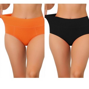 Allegra K Women's High Waist Available in Plus Size Tummy Control Briefs 2 Packs - 1 of 4