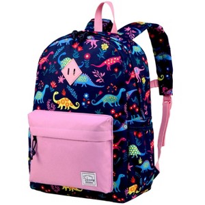 Dinosaur Backpack for Girls, Kids Water Resistant Lightweight Backpack for Toddlers Daycare Preschool Purple - 1 of 4