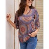 Women's Casual 3/4 Ruffled Sleeve Chiffon Blouse Tops for Women - 2 of 4