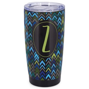 Elanze Designs Z Monogram Herringbone Arrows Wrap-Around Design 20 Ounce Stainless Steel On-The-Go Coffee Mug, Thermal Travel Tumbler with Leak - 1 of 4