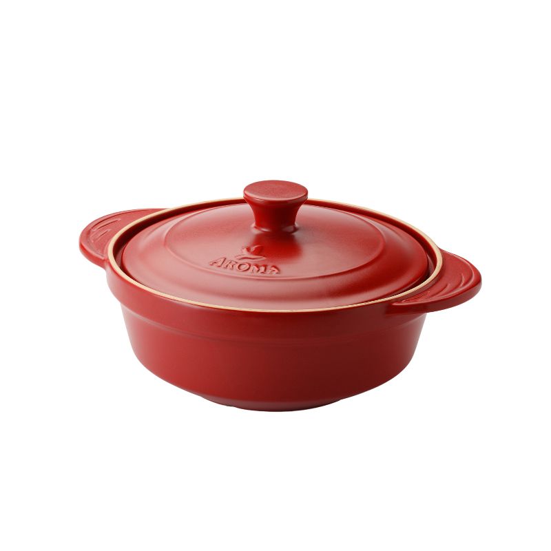 Aroma DoveWare Red 2.5 Quart Covered Stewpot, 1 of 2
