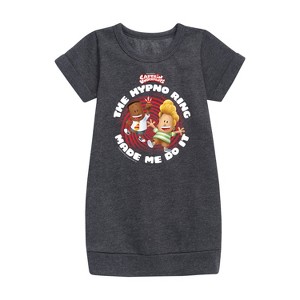 - Captain Underpants - The Hypno Ring Graphic Short Sleeve Fleece Dress - 1 of 2