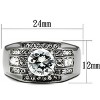 Slickblue Men's Polished Stainless Steel Ring Clear CZ Bold Western Style Statement Ring, Size Options 8-11 - 2 of 4