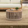 NicBex Acacia Wood Outdoor Round Coffee Table with Woven Rope Accent,Patio Table Balcony Furniture for Garden,Yard,Weather Durability - 2 of 4