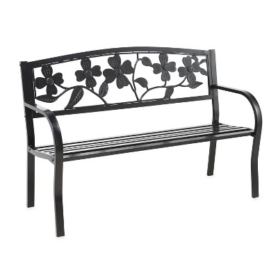 Evergreen Dogwood Metal Garden Bench - Black : Target