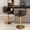 QingMoon Swivel Bar Stools, Adjustable Seat Height Counter Chairs Set of 2 with Footrest, PU Upholstered and Rivet Decoration for Pub, Kitchen Island - 2 of 4