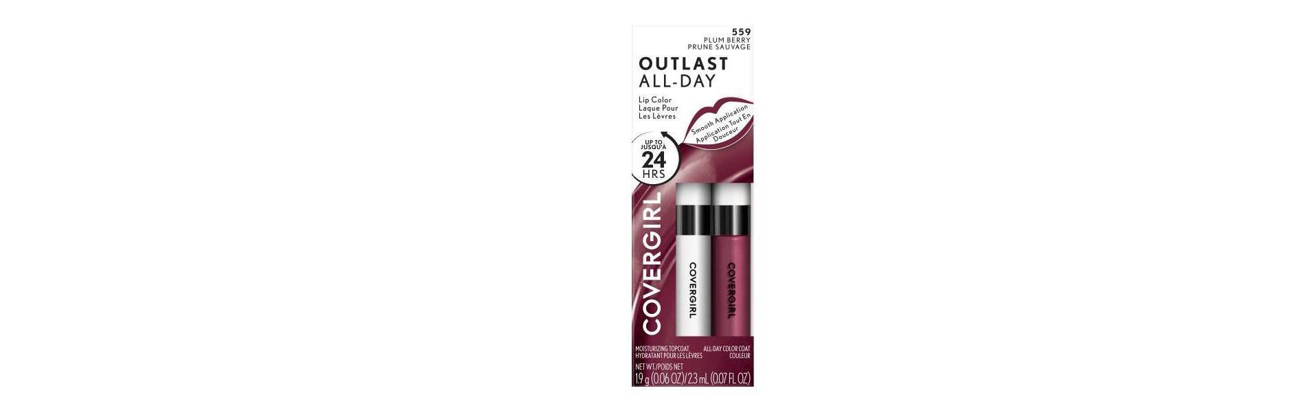 COVERGIRL Outlast All-Day Lip Color with Topcoat - Plum Berry559 -  0.07 fl oz