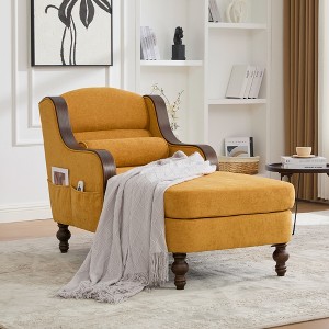 Oversized Indoor Single Sofa Chair, Fabric Recliner Couch with Wide Seat, Foam Cushion, Side Storage Pockets, Lazy Sleeper Armchair - 1 of 4