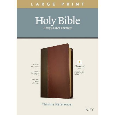 KJV Large Print Thinline Reference Bible, Filament Enabled Edition (Red Letter, Leatherlike, Brown/Mahogany) - (Leather Bound)