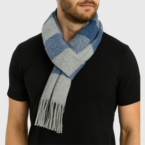 Alpine Swiss Mens Plaid Scarf Softer Than Cashmere Scarves Winter Shawl - 1 of 4