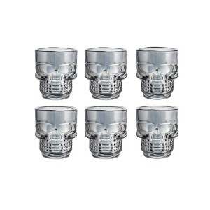 Dura Culina® Set of 6 Skull Shot Glasses – 1.75 oz Glass Novelty Drinkware for Halloween Parties, Cocktail Bars & Home Décor - 1 of 4