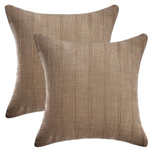 REGALWOVEN Linen Fade-Resistant Soft Solid Minimalist Neutral Throw Pillow Covers 2 Pcs - 1 of 4