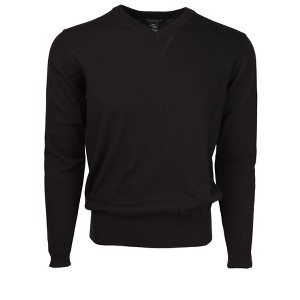 Men's Modern Fit Solid V-neck Cotton Sweater - 1 of 3