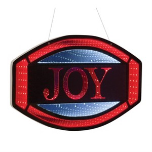 Joy" Holiday Ekkolight Sign Acrylic & PET Plastic 16x0.5x9.5 Inches – Festive Infinity Light Decor by Melrose - 1 of 4