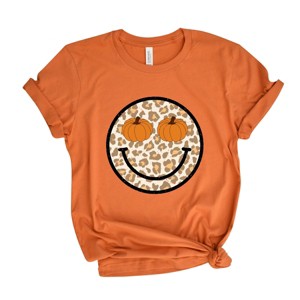 Simply Sage Market Pumpkin Leopard Smiley Short Sleeve Tee - 1 of 4
