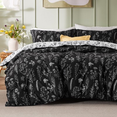 Bedsure | Reversible Floral Duvet Cover Set with Zipper Closure 3Pcs