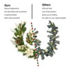 6 FT Pre-Lit Holiday Garland with 20 LED Lights for Front Door, Red & White Christmas Decoration with Bows, Berries, Ball Ornaments Xmas Flowers - 4 of 4