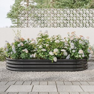 Raised Garden Bed Outdoor, Oval Large Metal Raised Planter Bed for for Plants, Vegetables, and Flowers - 1 of 4