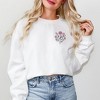 Simply Sage Market Women's Graphic Sweatshirt Embroidered Pink Bouquet - 2 of 4