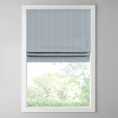 Dsvimoy Curtain Panel Room Darkening Basketweave Cordless Roman Shade for Intimate Ambiance, Blue, 10.5"*6.25"*7.5"