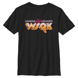 Boys Stranger Things Hawkins Hitmaker WSQK Logo T Shirt - 1 of 4