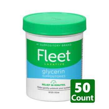 Fleet Laxative Glycerin Suppositories for Adult Constipation - 50ct