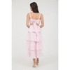 August Sky Women's Sleeveless Floral Back Self Tie Tiered Midi Dress - 2 of 4