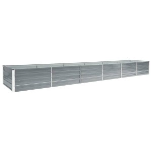 vidaXL Raised Garden Bed Galvanized Steel Outdoor Planter Gray - 1 of 4