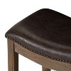 Maven Lane Adrien Backless Saddle Counter Stool with Faux Leather 26" - 4 of 4
