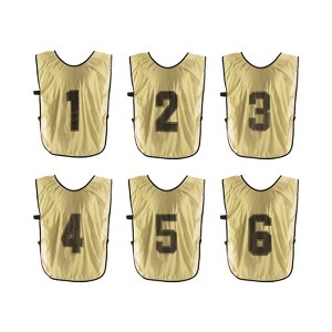 Unique Bargains Team Sports Reversible Numbered Soccer Training Vest 6 Pcs - 1 of 4