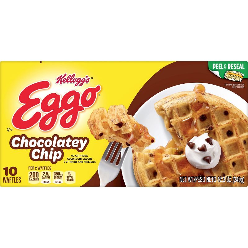 Eggo Chocolatey Chip Frozen Waffles, 4 of 10