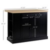 47" Fluted-Style Wooden Kitchen Island, Kitchen Countertop Storage Cabinet with Drop Leaf, Drawer, Open Shelves, Storage - 3 of 4