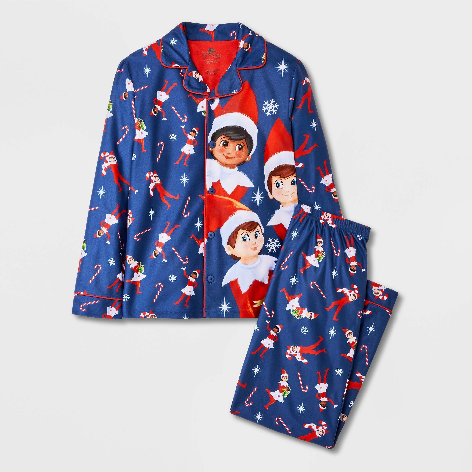 Boys' 2pc Elf on the Shelf Christmas Coat Pajama Set - Blue