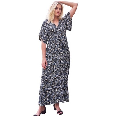 ellos Plus Size Knit Tie-Back Maxi
