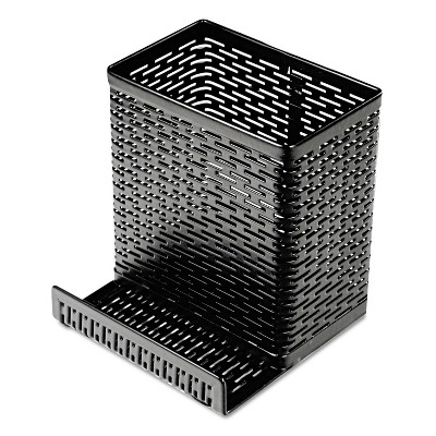 Artistic Urban Collection Punched Metal Pencil Cup/Cell Phone Stand 3 1/2 x 3 1/2 Black ART20014