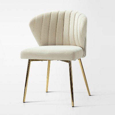 Velvet Accent Side Chair With Tufted Back | Karat Home - Tan : Target