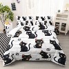 Hachikiko Kawaii Black Cat Print Comforter Set - All Season Ultra Soft Microfiber Bedding with Pillowcases - 2 of 4