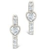 SHINE by Sterling Forever Sterling Silver Heart Cut Bezel Set Huggie Hoop Earrings - 2 of 4