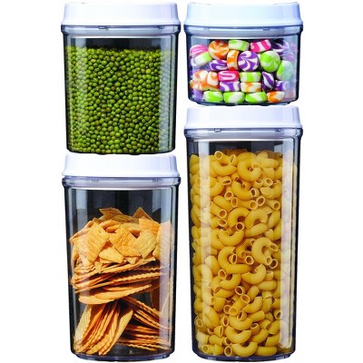 Store-All 4Pc Twist & Lock Canister Food Storage Set Airtight Great For Meal Prep and Organizing