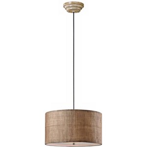 Uttermost Pendant Light 22" Wide Farmhouse Frosted Glass Burlap Weave Drum Shade Fixture for Dining Room House Kitchen Entryway - 1 of 1