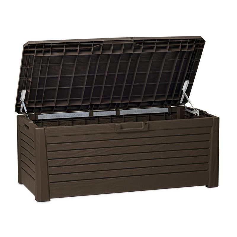 Toomax Florida Weather Resistant Heavy Duty 145 Gallon Novel Plastic Outdoor Storage Deck Box with Lockable Lid and 793 Pound Weight Capacity, Brown, 2 of 7