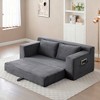 Racxily Loveseat Sofa, 2 in 1 Convertible Folding Couch Bed, Compressed Corduroy Floor Lounge Sofa for Apartment Office Bedroom Living Room - 2 of 4