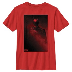 Boy's The Batman Red Shadow Poster T-Shirt - 1 of 4