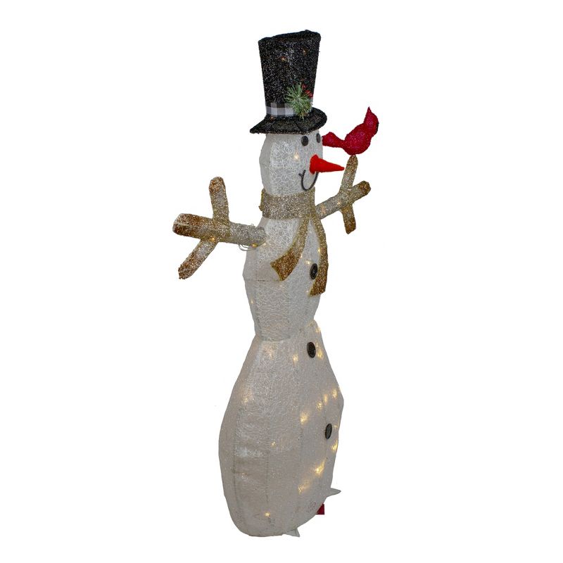 Northlight 49" White and Black LED Lighted Snowman with Top Hat Christmas Outdoor Decoration, 4 of 6